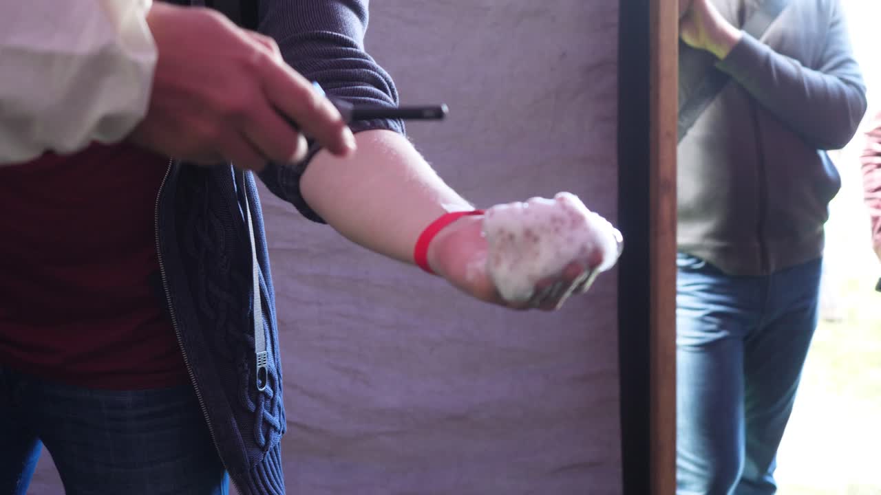 la creación de espuma de jabón