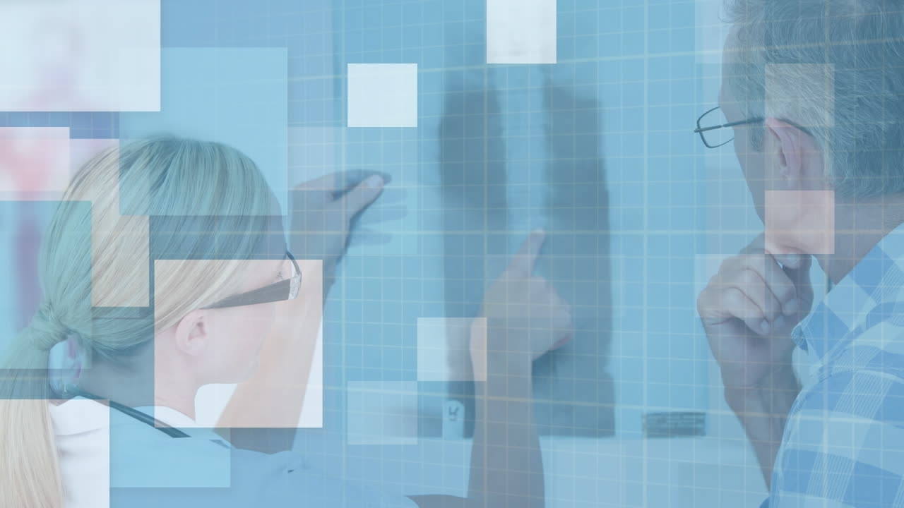 카우카시안 의사 들 이 이야기 하는 광장 들 의 애니메이션