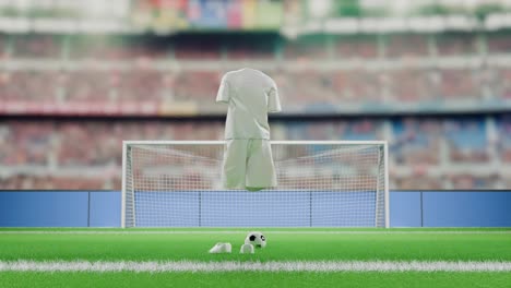 soccer player jersey in front of goal in stadium