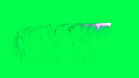 abstract waterfall simulation on green screen