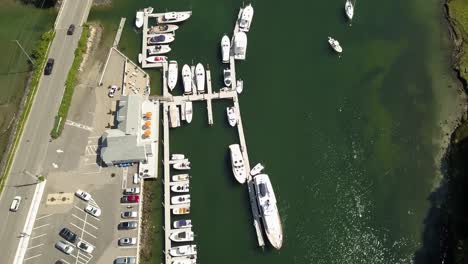 aerial view: boats at the harbour