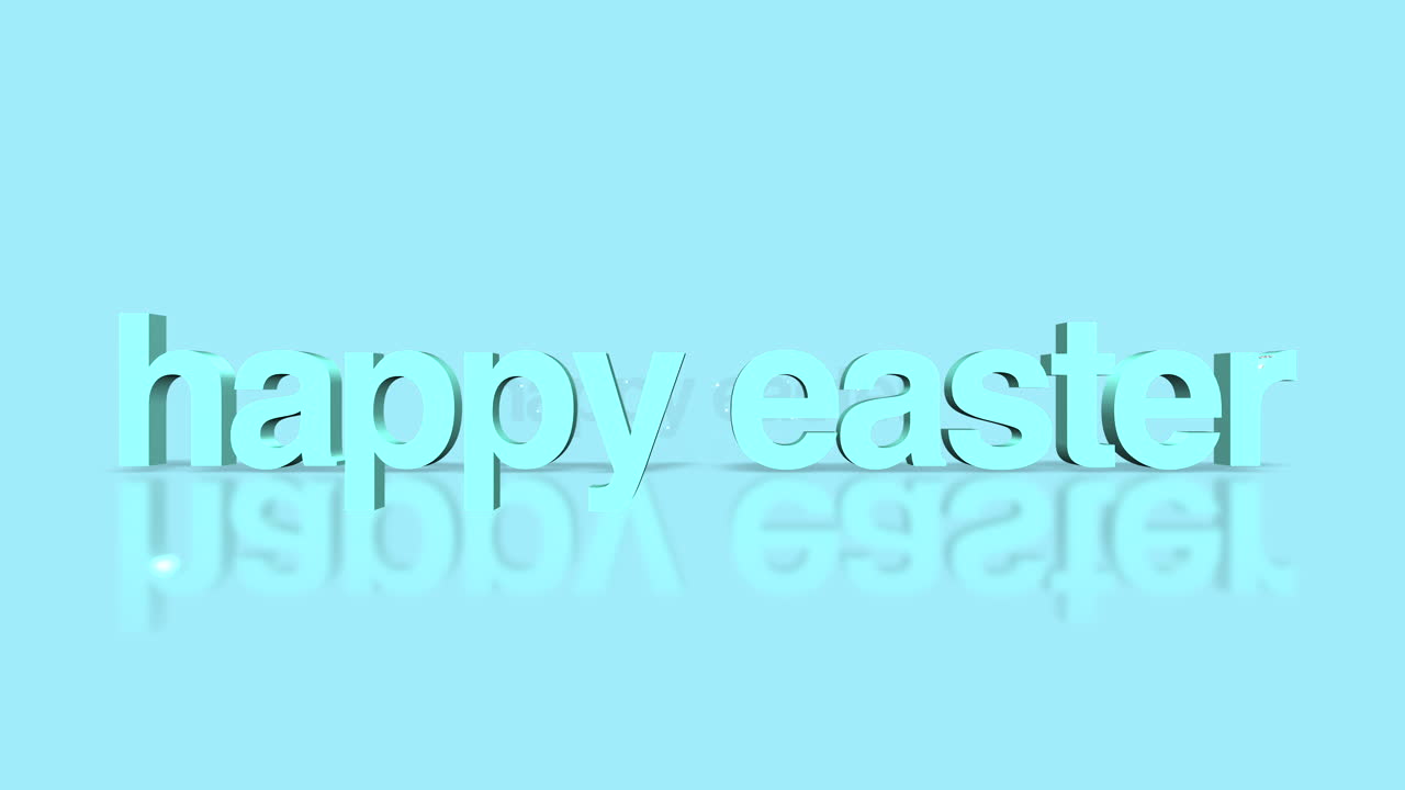 블루 그라데이션에 행복 한 부활절 텍스트 롤링