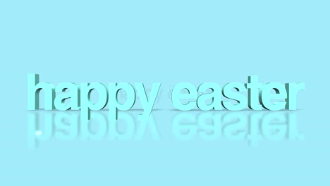 rolling happy easter text on blue gradient