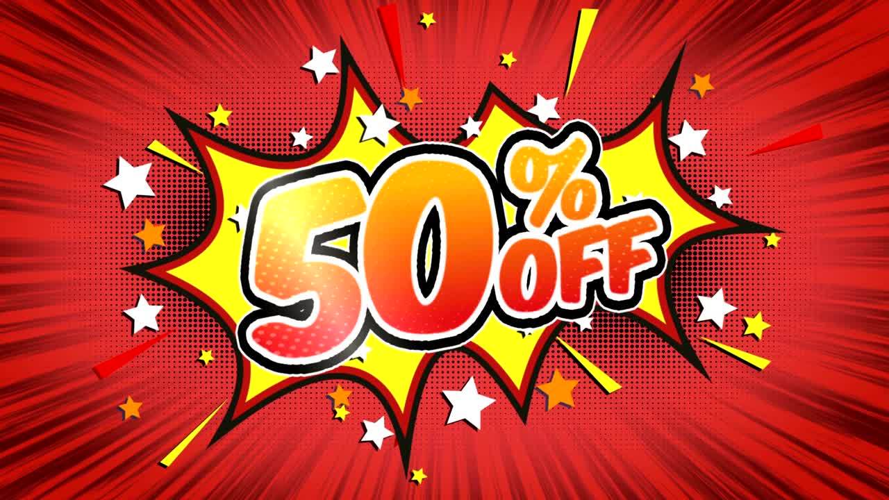 50% off - Comic Style Text