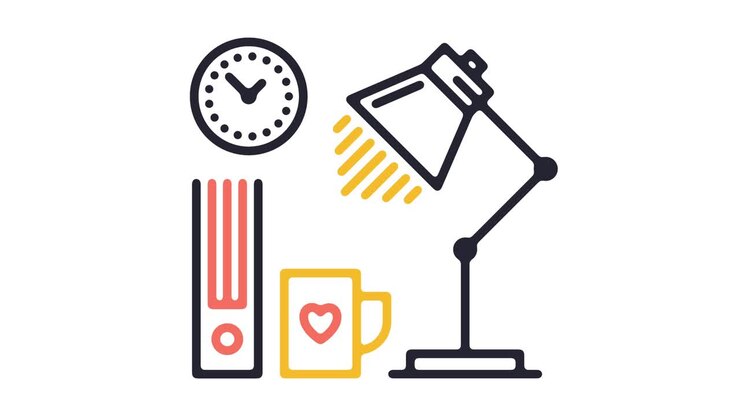 Working Hours Line Icon Animation
