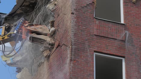 demolition of a brick building