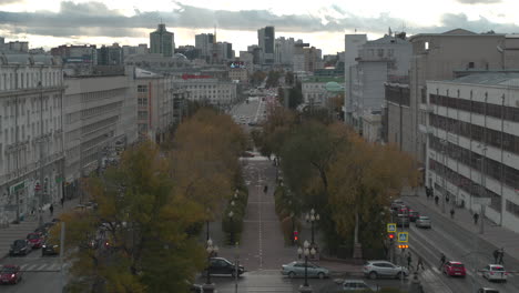 city street in autumn