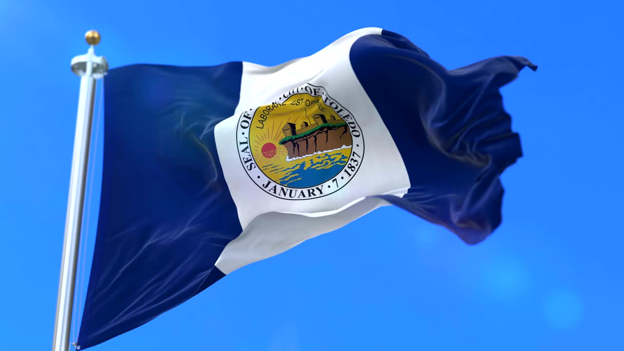 Bandiera della città di Toledo, città dell'Ohio negli Stati Uniti d'America - loop.