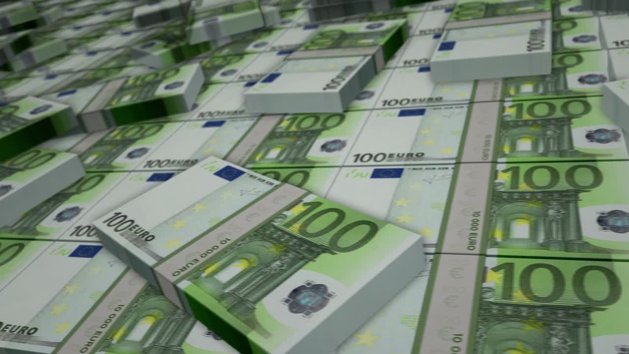 Euro-Geldscheinpaket Loop-Animation