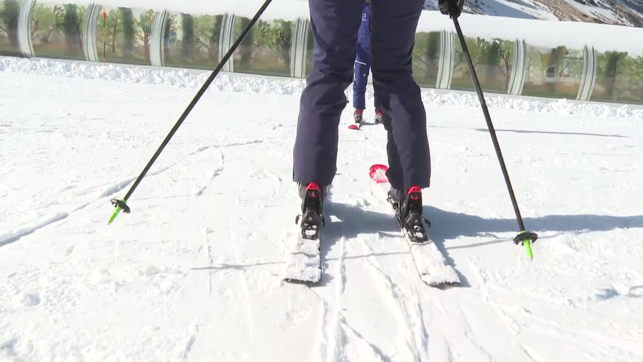 Skiing on a Snowy Slope