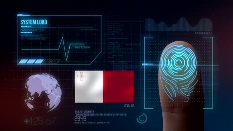 finger print biometric scanning identification system. malta nationality