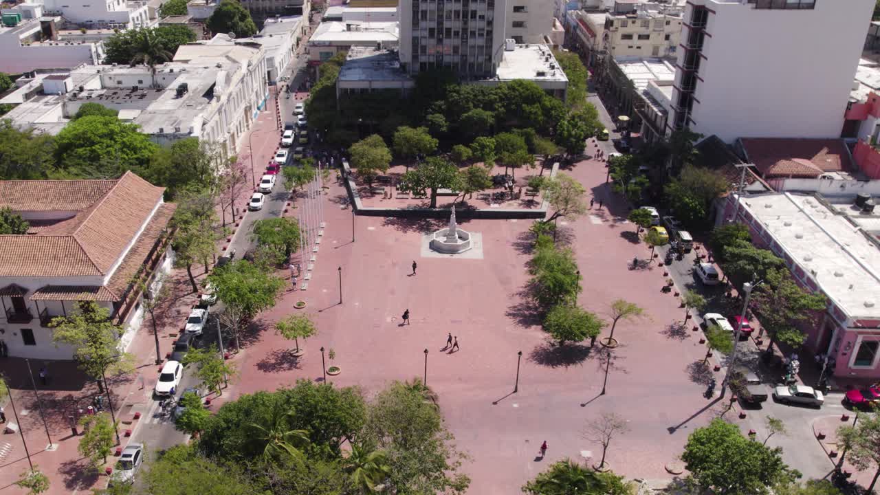 Vista aérea do Parque Bolívar, Santa Marta, Colômbia