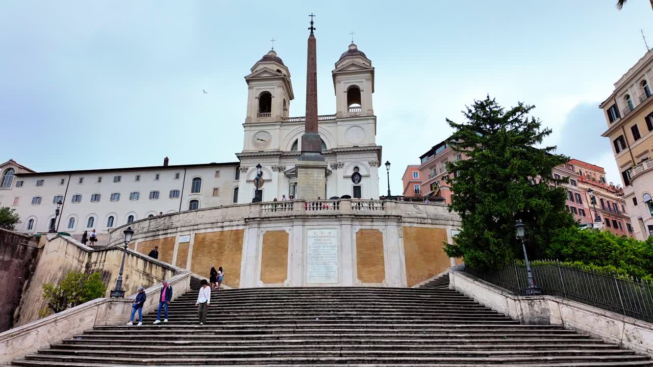Spanish Steps and Trinità dei Monti Church in Rome