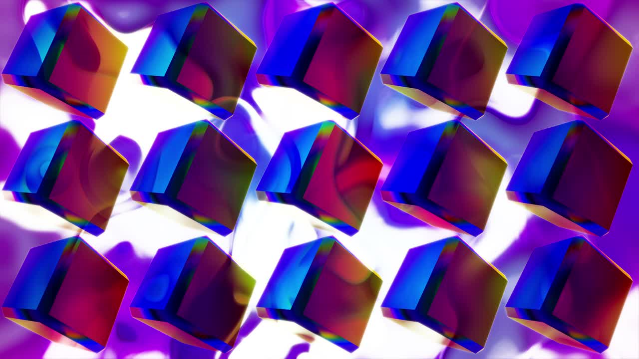 cubos de cromo de neón giratorios de 4 k