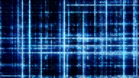 Randomly generated computer hexadecimal machine code abstract technological background of a seamless loop