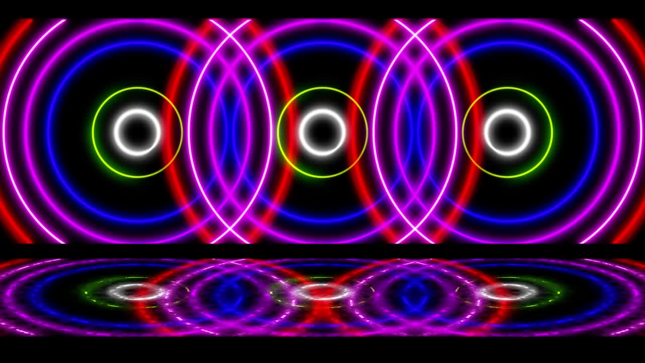 Neon geometric pattern illumination animation motion graphics
