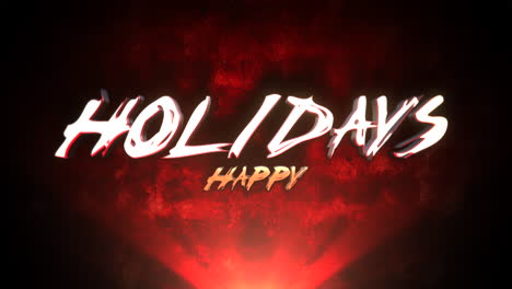 Festive-and-stylish-Happy-Holidays-text-on-red-background