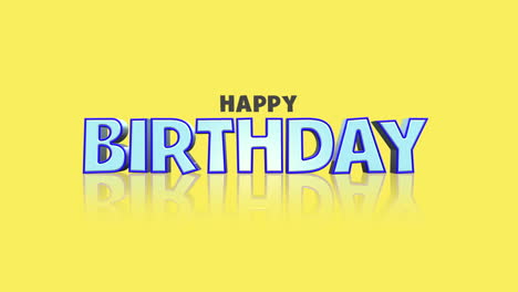 texto de felicitación de cumpleaños de dibujos animados en gradiente de moda amarillo
