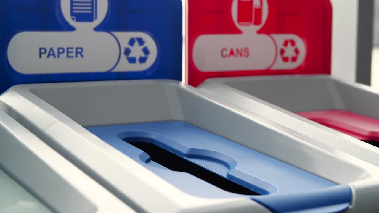 reciclaje de residuos con máscara