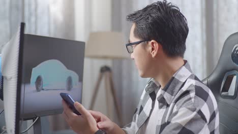Man Excited About Car Design
