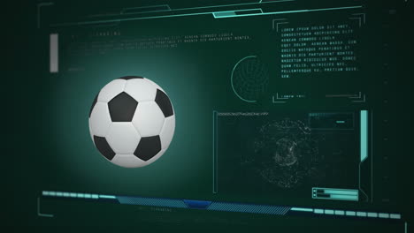 animation of scopes scanning and data processing with football