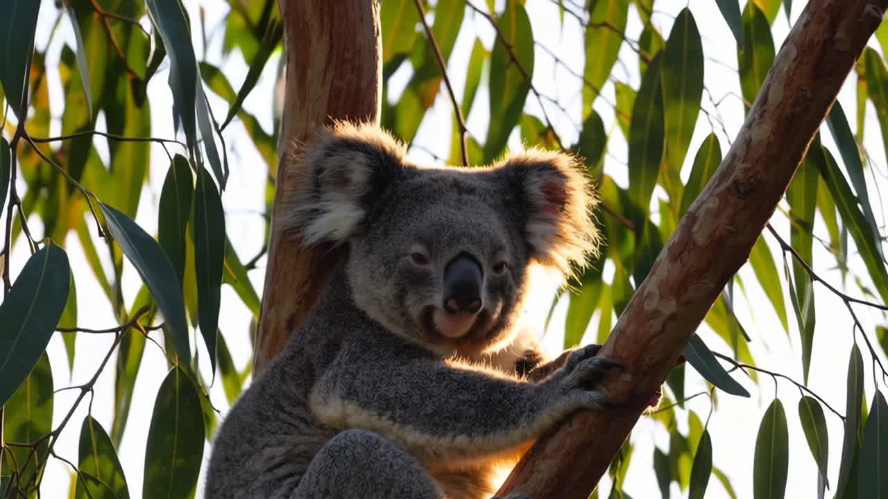 Koala in a Eucalyptus Tree