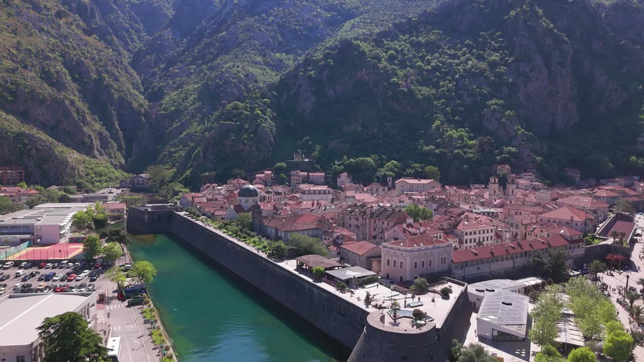 Tivat Montengero old city drone footage