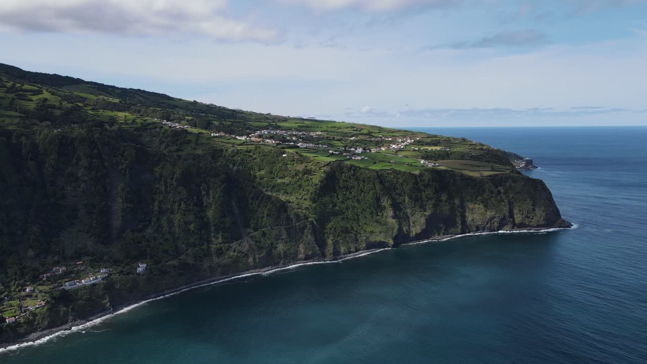 Coastline of Sao Miguel Island with villages