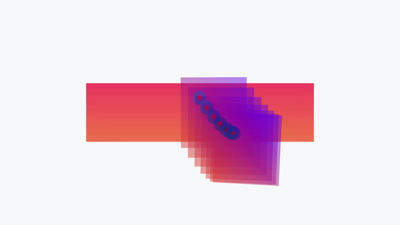 Animation of puple shapes on white background