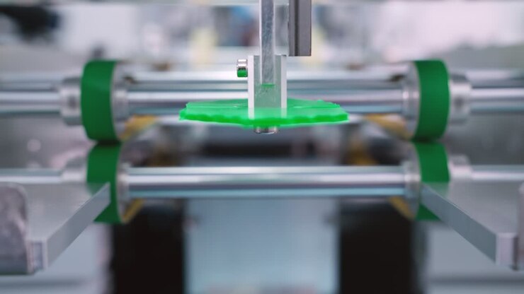 Face mask production line in modern factory