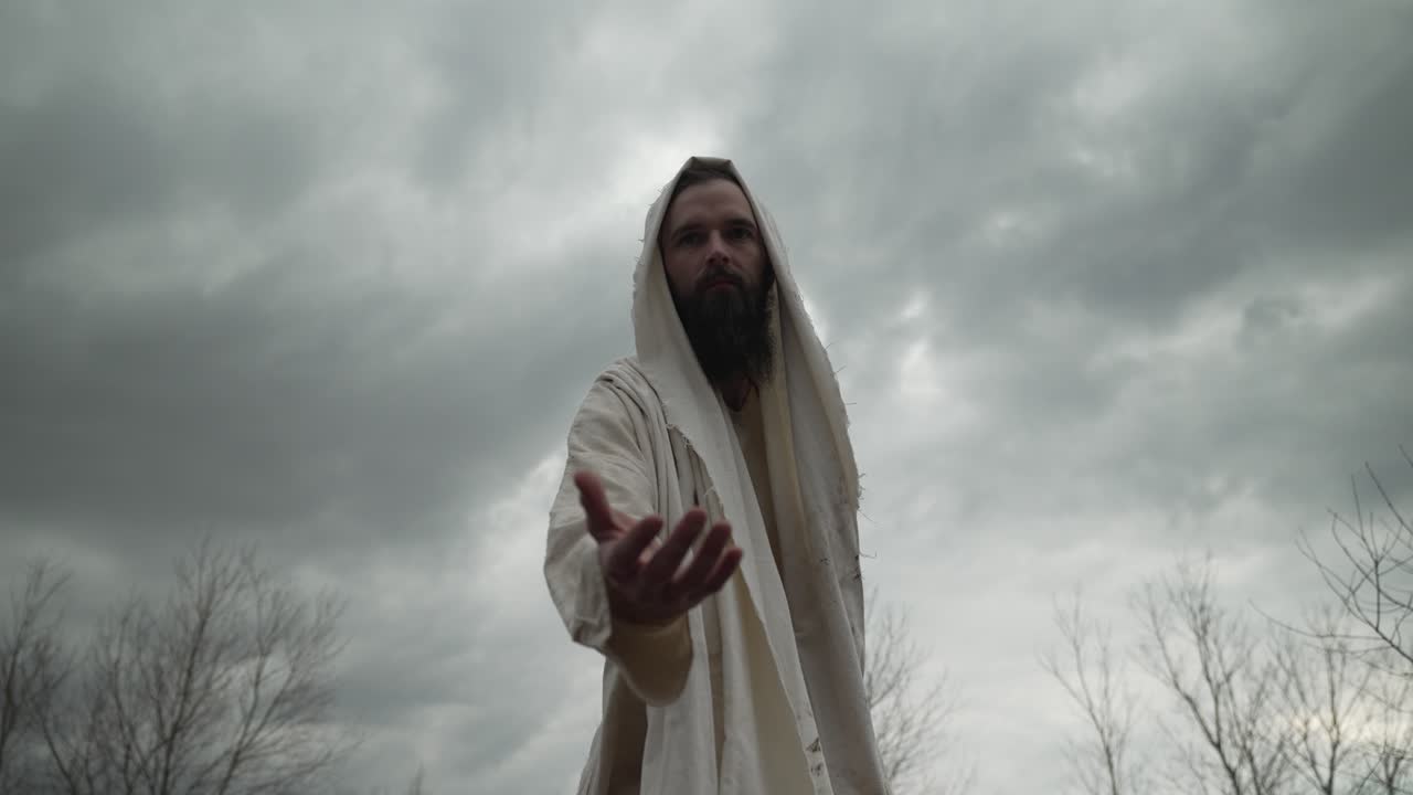 - Jesus Christ, bible, hand, offer, forgive, save, prophet, christianity, christian, heaven, pray, prayer, praying man, God, spiritual, easter, cross, resurrection, tomb, clouds