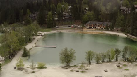 alpine lake resort in the mountains