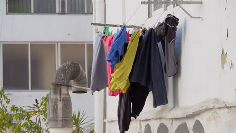 colorful laundry drying outdoors