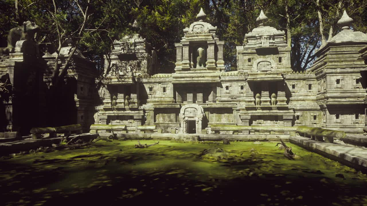 Exploring the ancient temple ruins of cambodia surrounded by lush greenery