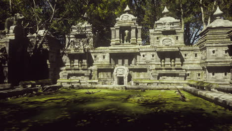exploring the ancient temple ruins of cambodia surrounded by lush greenery