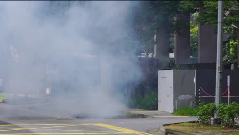 la niebla de mosquitos se está llevando a cabo en singapur