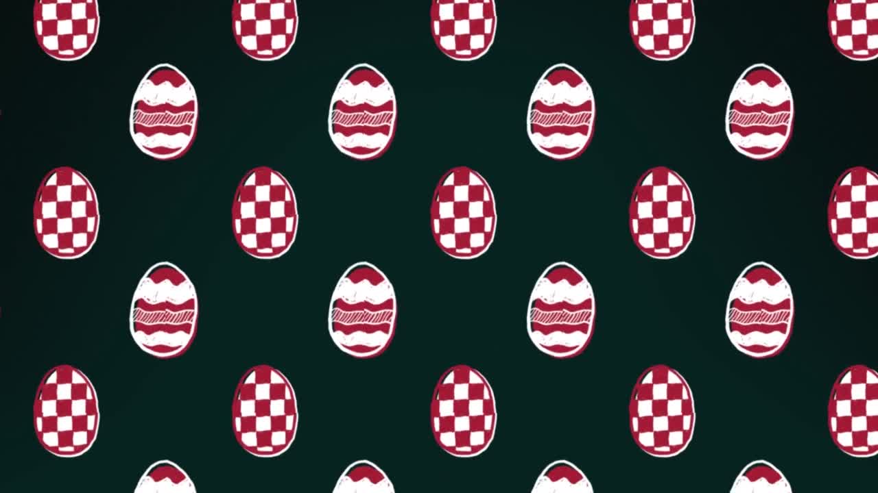 검은색 배경에 있는 이스터 에그 아이콘의 애니메이션