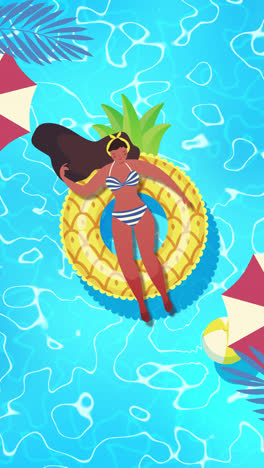 woman relaxing in a pool