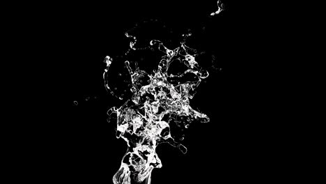 splashes of water on a black background 4k