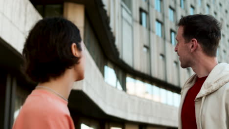 friends talking on the street