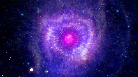 loop space travel deep space exploration travel to helix nebula also known as ngc 7293 or caldwell 63 flicker glowing cloud energy. 4k 3d space exploration to helix nebula. furnished by nasa image.