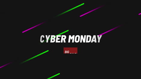 Moderner-Cyber-Monday-Text-Mit-Neonlinien-Auf-Schwarzem-Farbverlauf