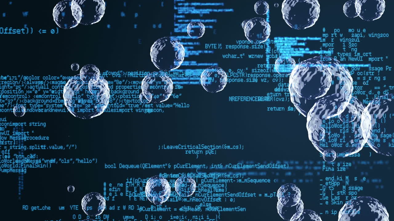 animación de globos sobre el procesamiento de datos