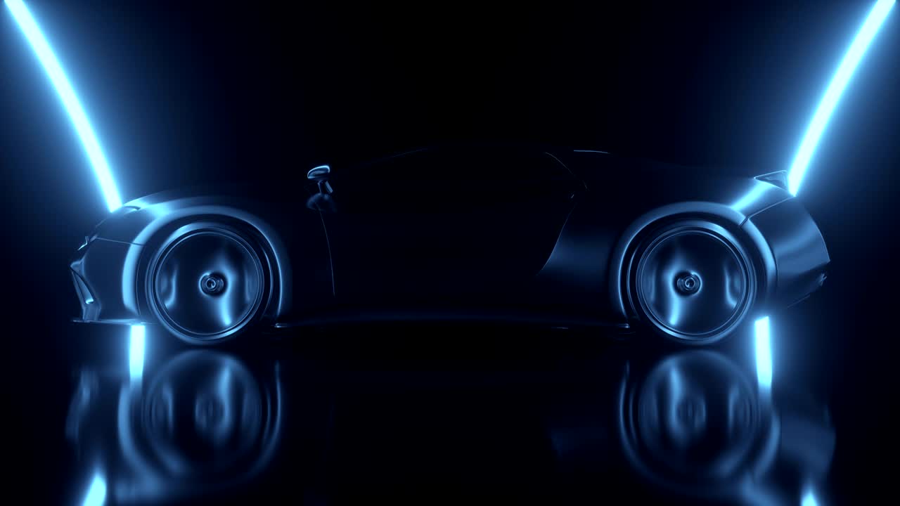 Aerodynamic Tunnel Prototype Sports Car Concept Seamless Looping