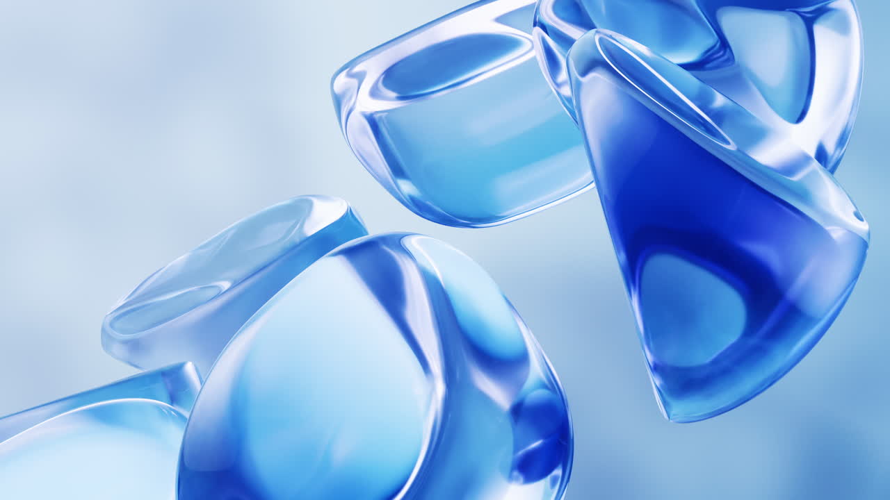 추상적인 유리 기하학 배경, 3d 렌더링