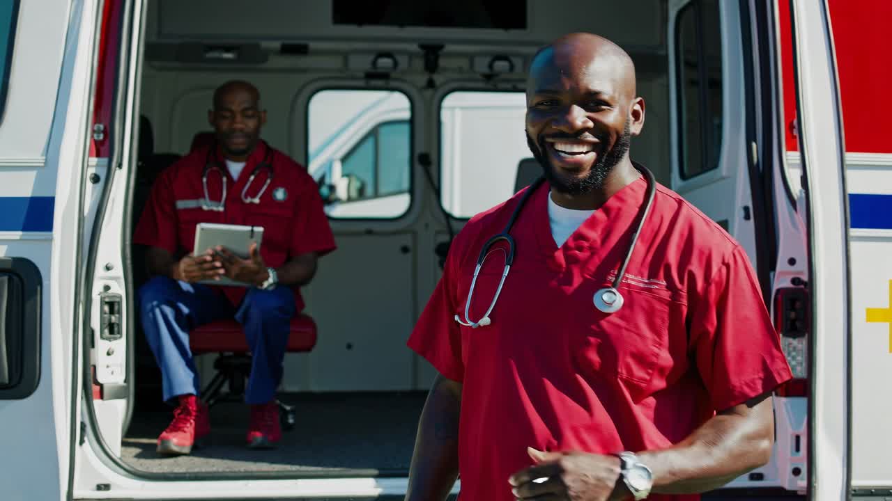 Paramedics in Ambulance