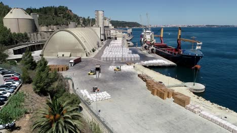 large cement factory near sea