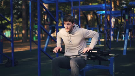 man working out at outdoor gym