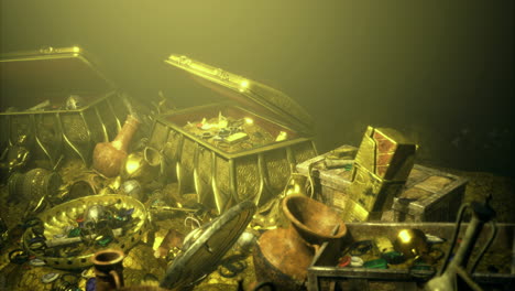 treasures of the deep found in sunken chests under murky waters