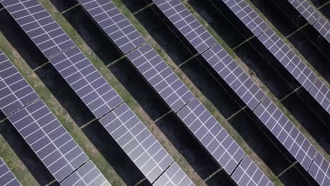 diagonal pattern aerial: array of solar panels generate clean energy